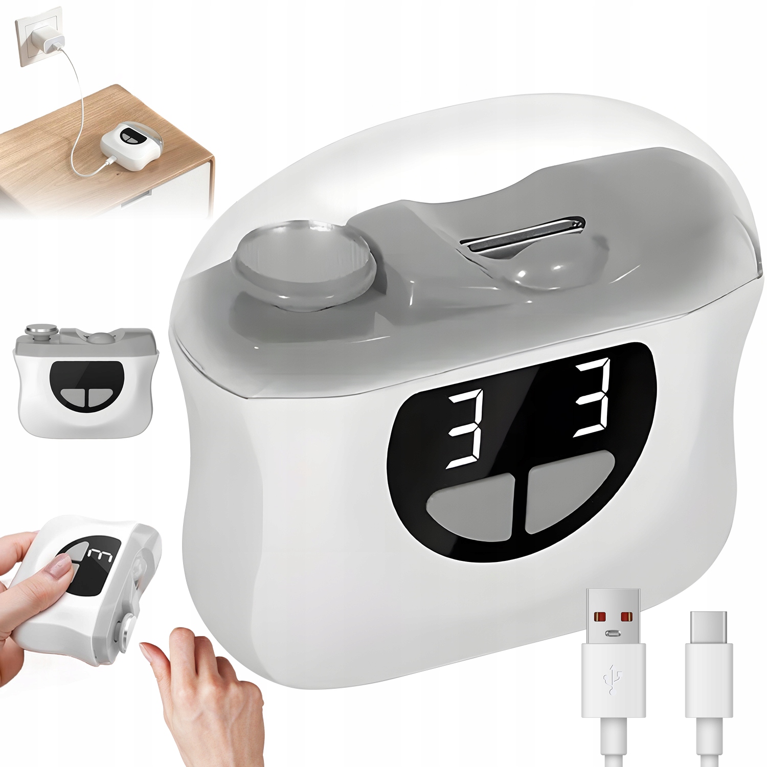 Automatický Elektrický Kleštičky Na Nehty S Led Světlem, Ergonomické
