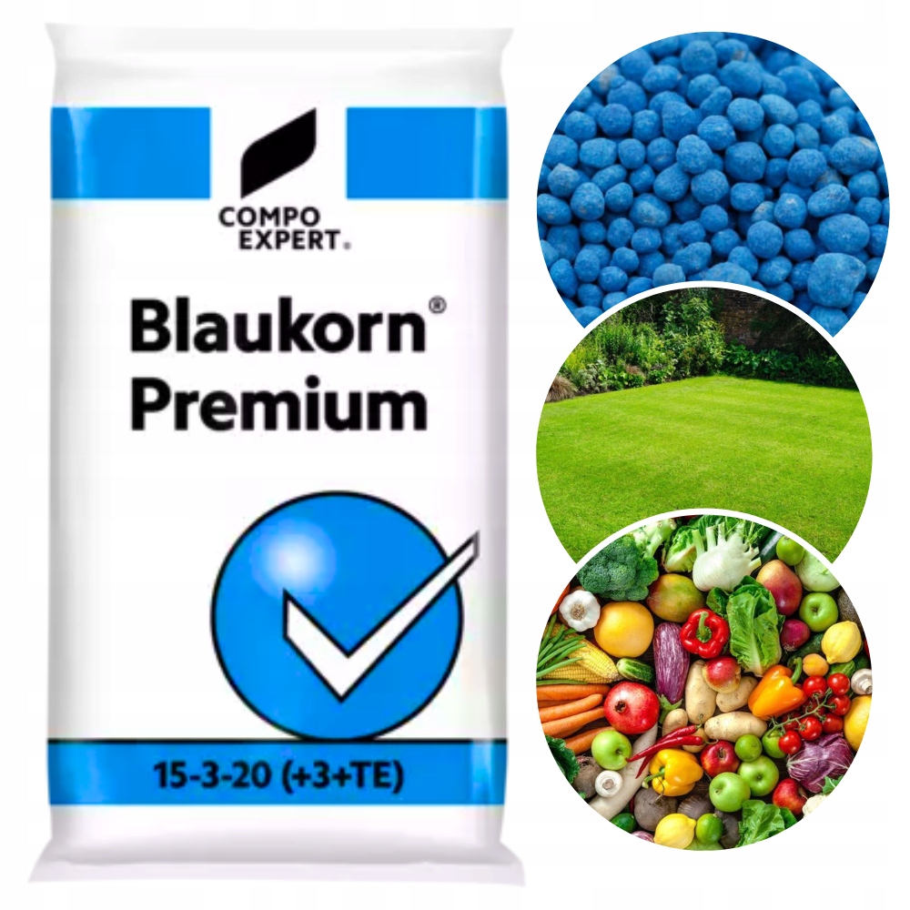 Blaukorn Premium Nawóz Do Trawy Trawnika Letni Jesienny 25KG NPK15-3-20