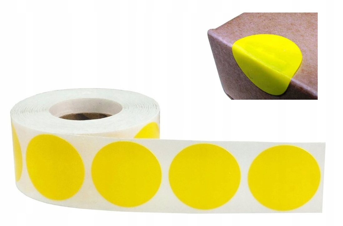 28mm KÓŁKA JEDNOSTRONNIE KLEJĄCE stickery DO ZAMYKANIA plomby
