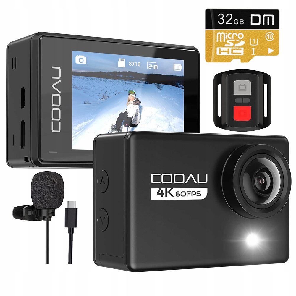 KAMERA SPORTOWA 24MPx WIFI 4K 60FPS GO PRO Akumulator 32GB KARTA