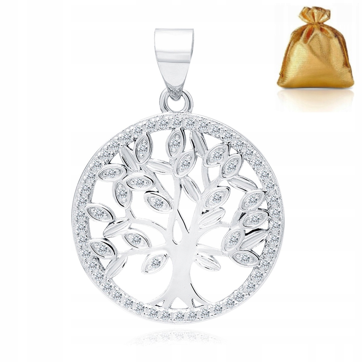 Stříbrný Přívěsek Stromek Štěstí Se Zirkony Stříbro Ryzosti 925 Rhodiovaný