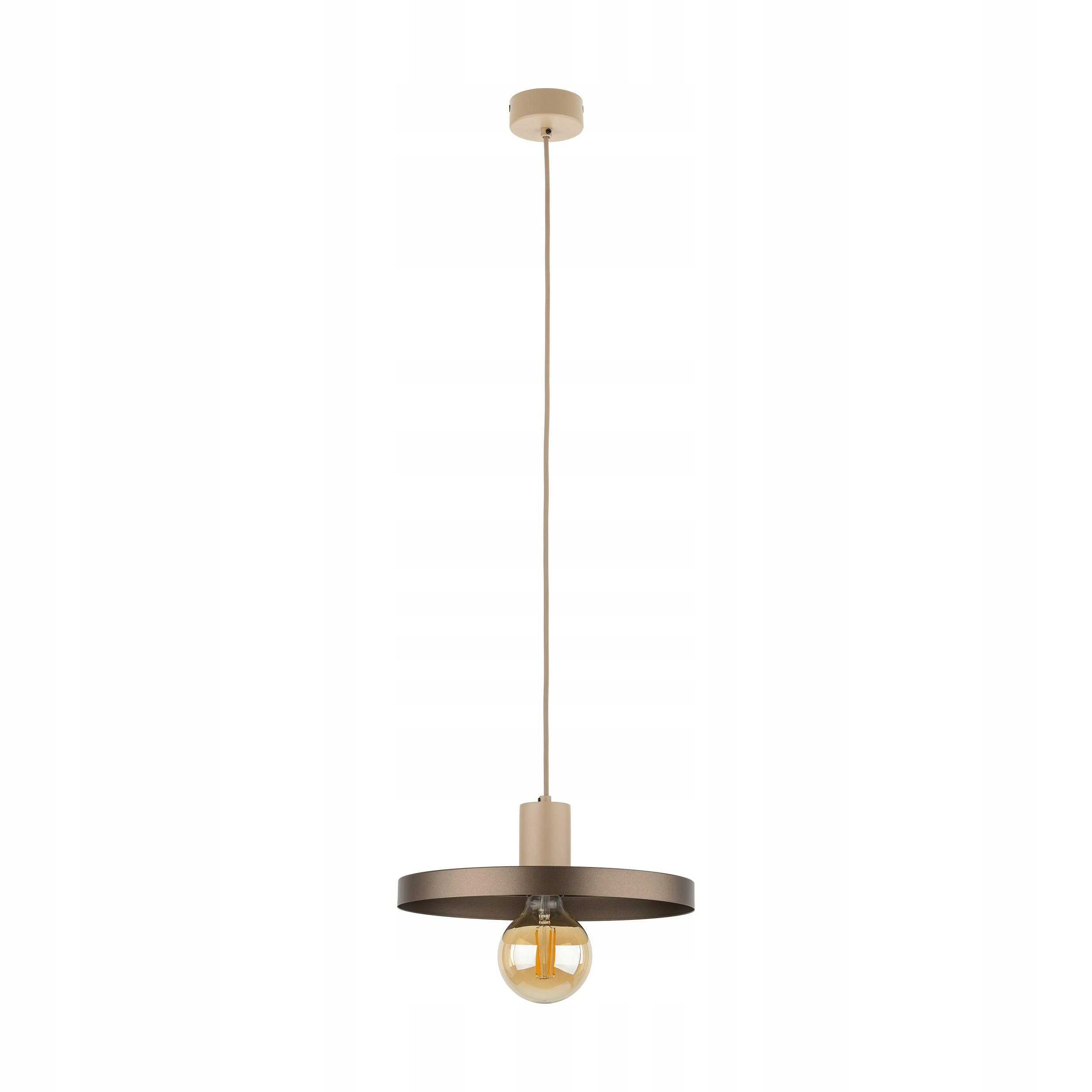 Závěsná lampa Sila sabia béžová hnědá 1xE27 30 cm Loftová Do Obývacího Pokoje Kanceláře