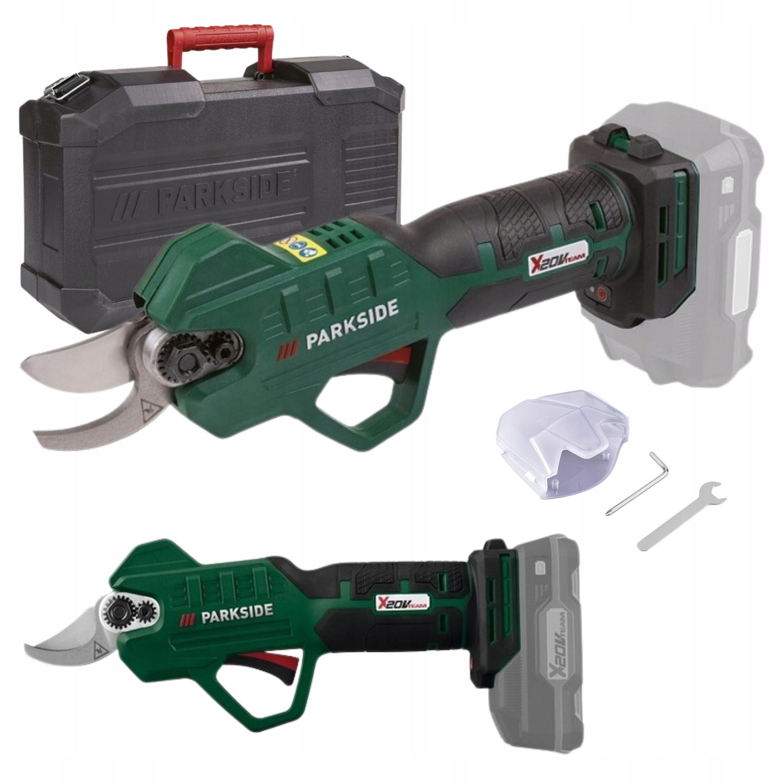 Záhradné Akumulátorové Nožnice Parkside Sada Kufor 1X Aku 2AH Nabíjačka 20V XXL