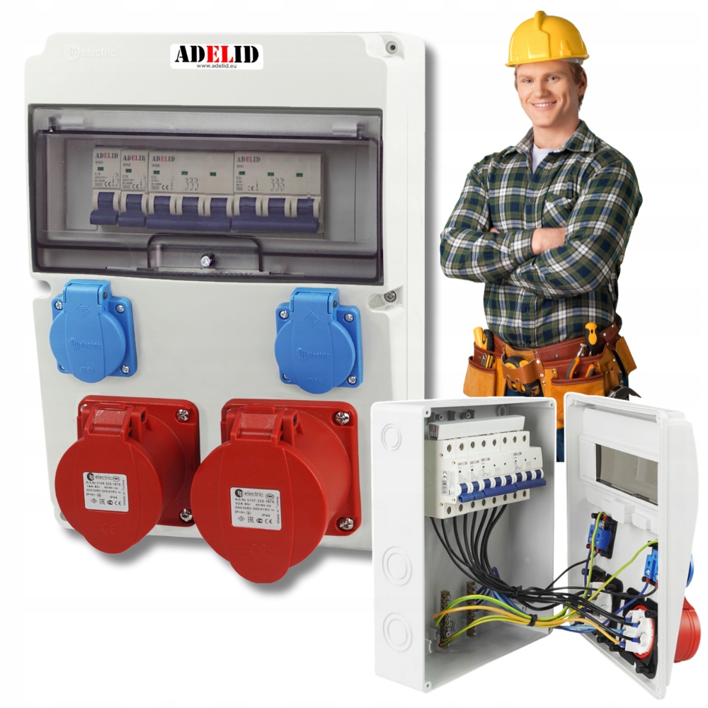 Stavební rozvaděč Zabezpečená schránka 2X32A 4P 230V