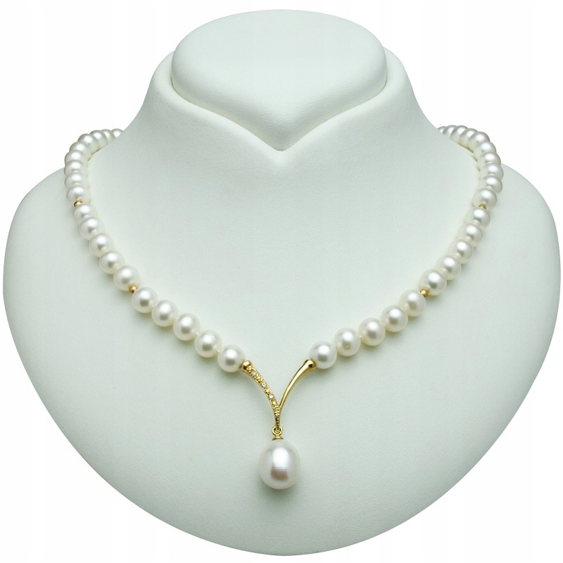Zlatý Náhrdelník Z Pravých Perel A S Brilianty