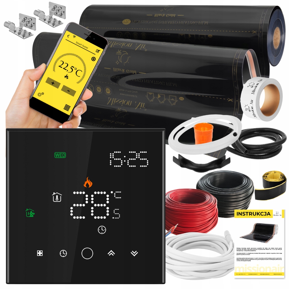 Set Fólie Vyhřívací Podložka Infračervená 4m² 160W