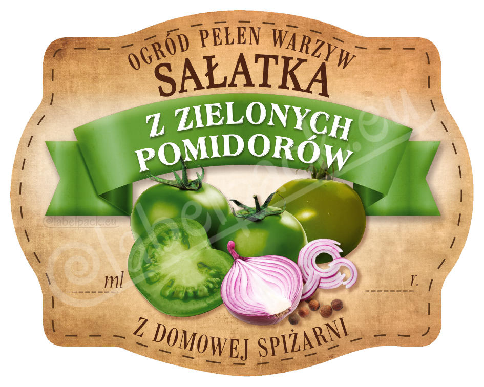 

Sałatka Zielone Pomidory Etykieta, naklejka 10x
