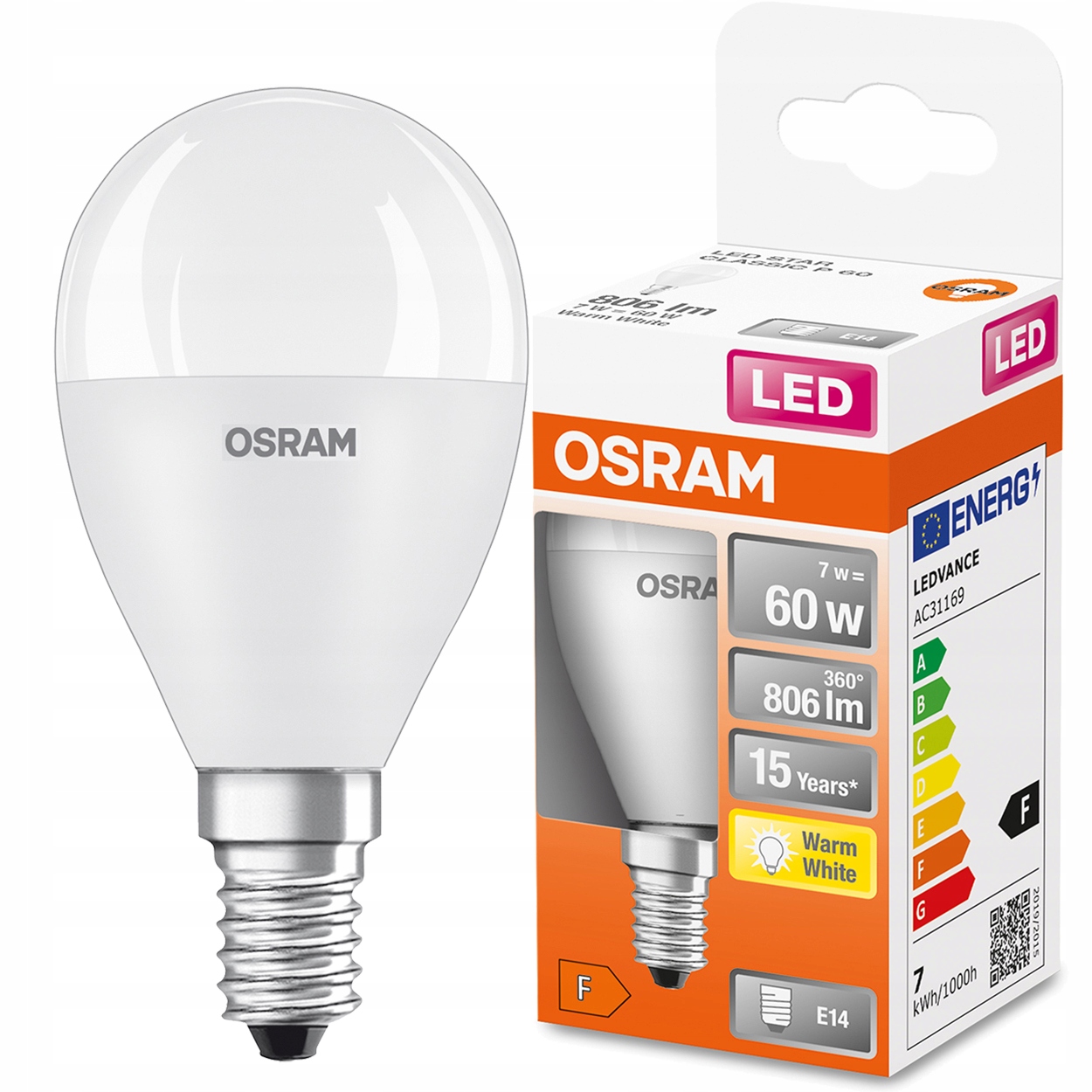 

Żarówka Led Kulka E14 7W 60W 806lm 2700K Osram