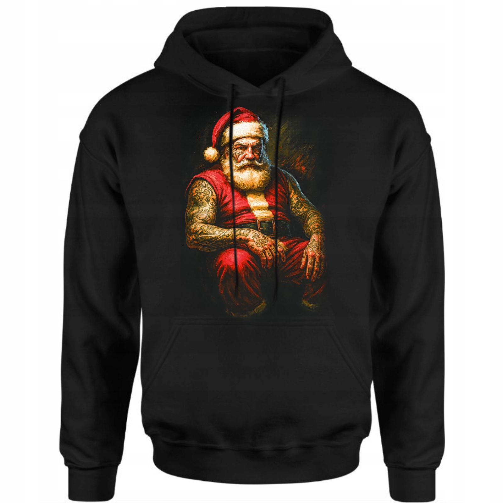 Mikina Vánoční pánská Mikuláš Tetování 3D potisk Dárek Bavlna L