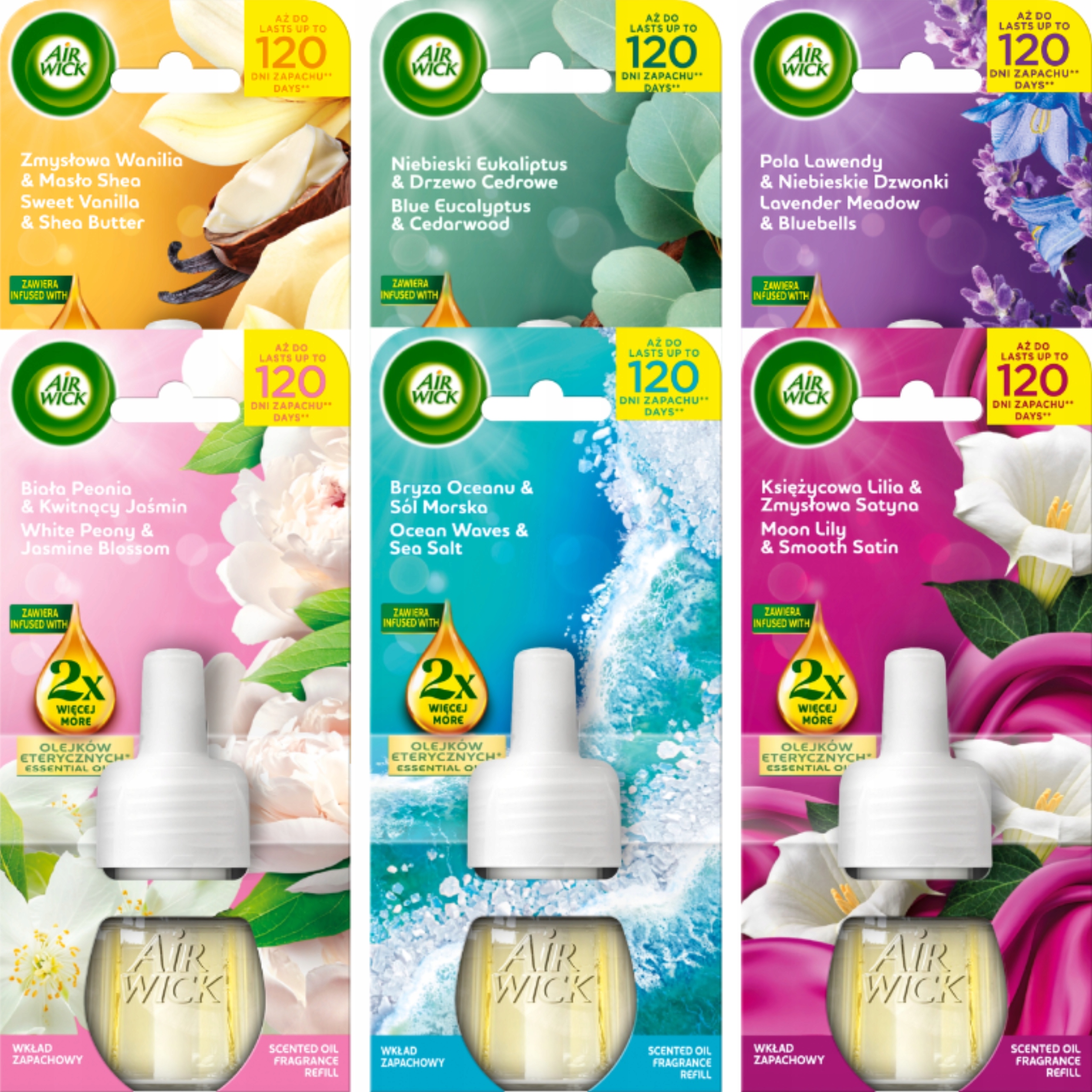 Air Wick Náhradní náplně do elektrického osvěžovače vzduchu 6 kusů MIX