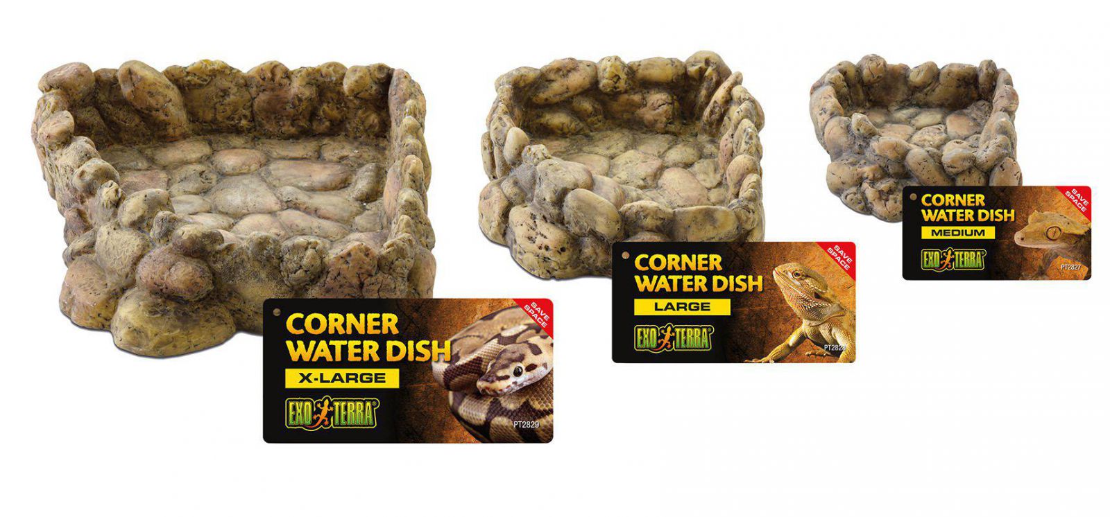 Levně Exoterra Rohová Miska Na Vodu Neutrální Odstíny L