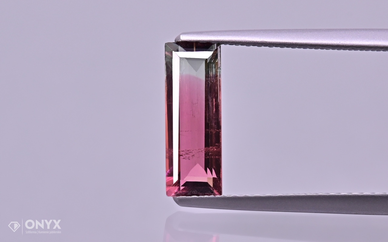 Turmalín Melounový fazetovaný obdélník 11,5x4 mm