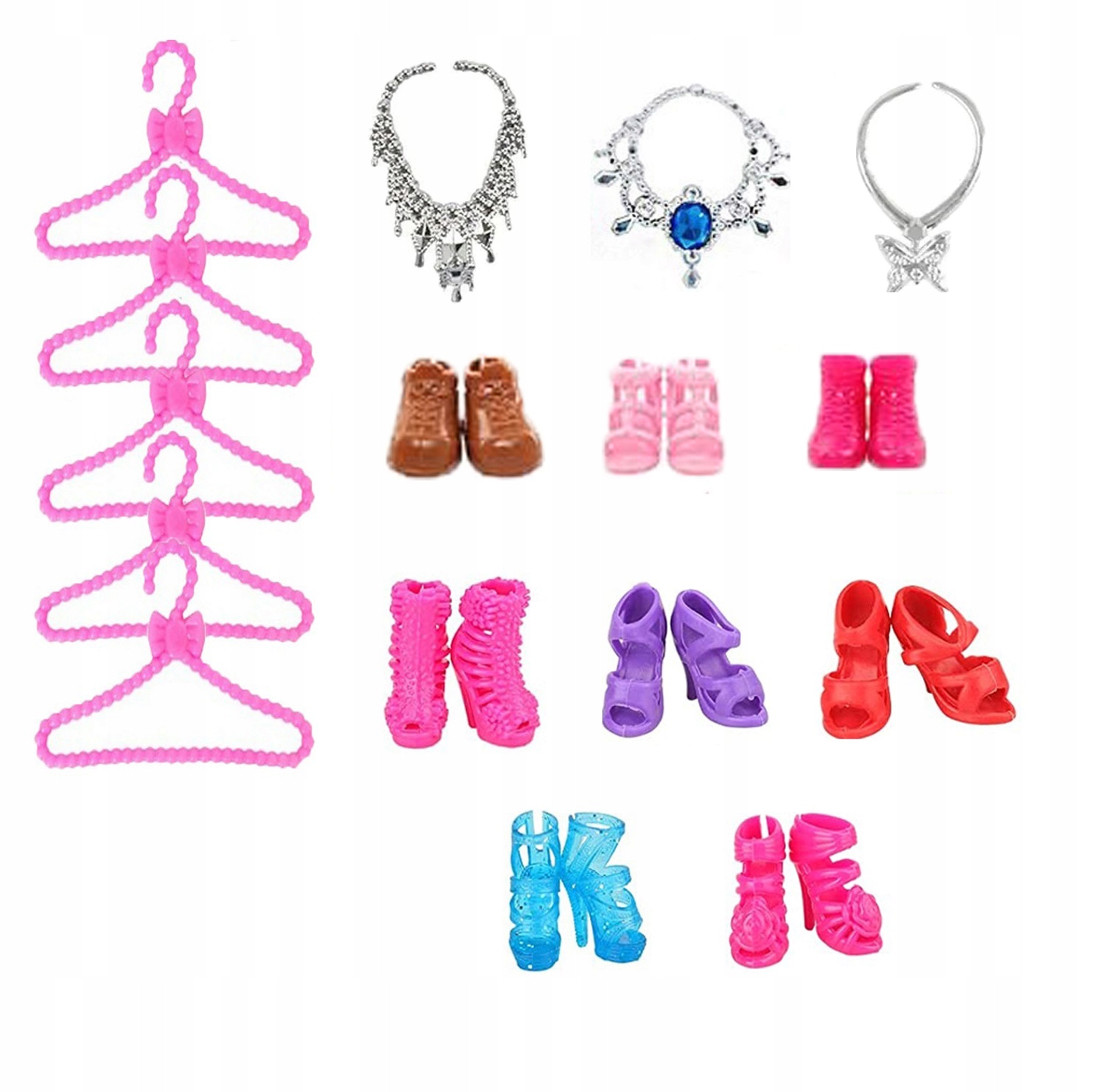 ZESTAW UBRANEK I AKCESORIA DLA LALEK GARDEROBA UBRANKA BUTY WIESZAKI EAN (GTIN) 5905913526447