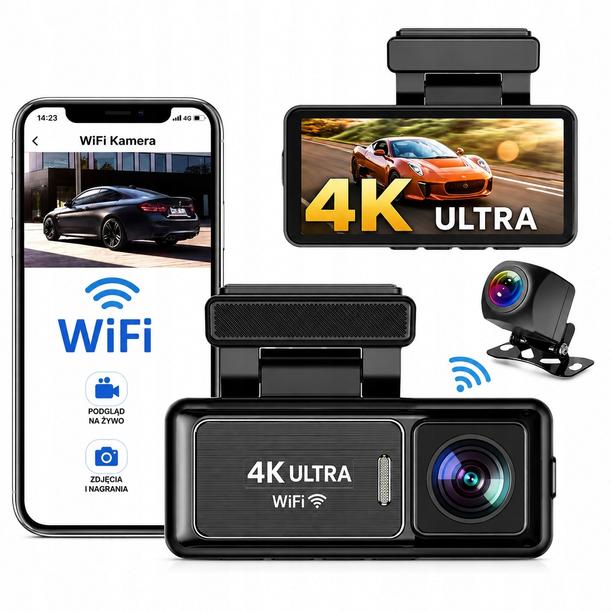 Videorekordér 4K Ultra Hd Autokamera Gps Wifi Cúvacia Kamera 170