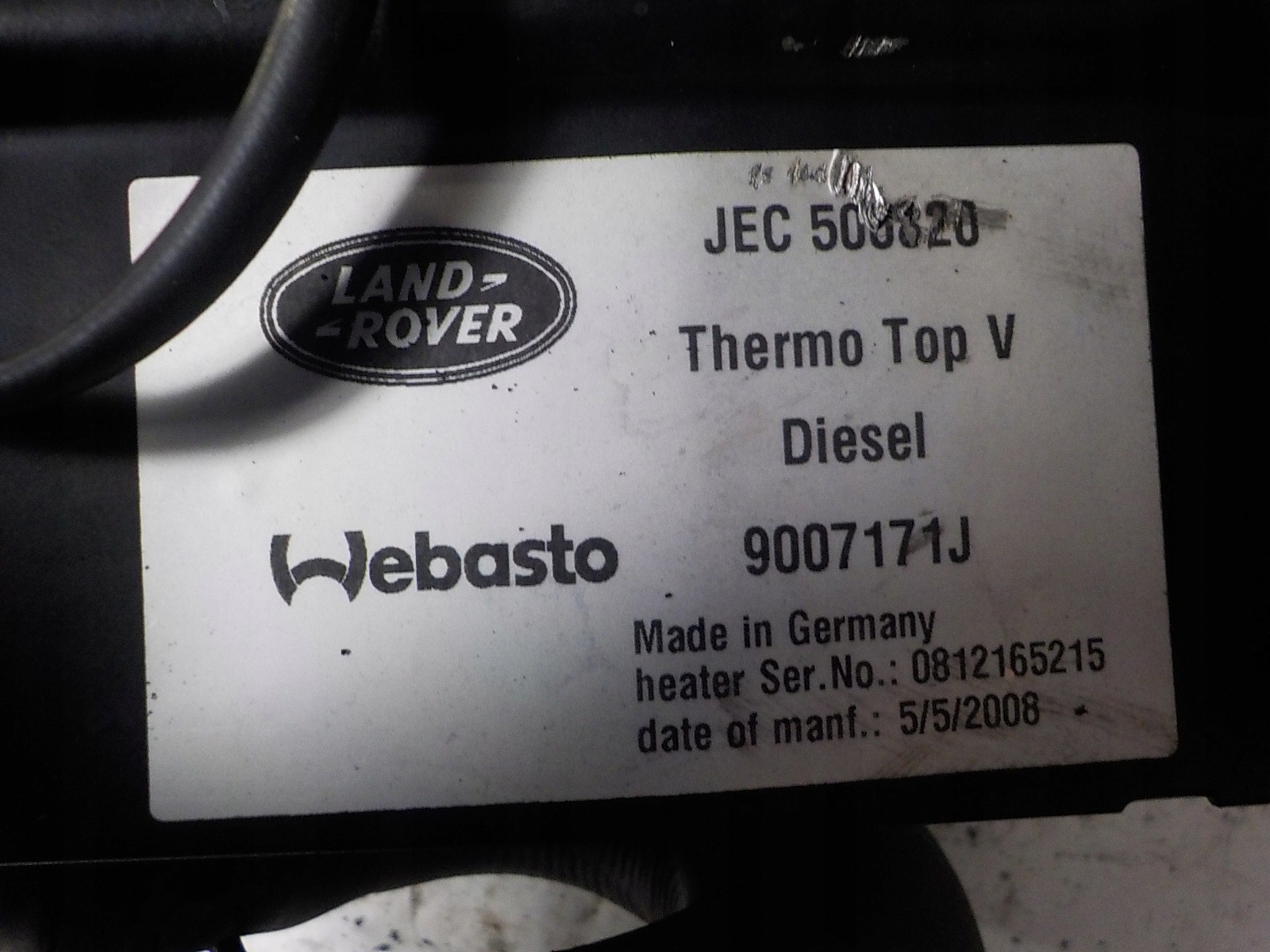 RANGE ROVER SPORT L320 webasto WEBASTO JEC500820 9007171J