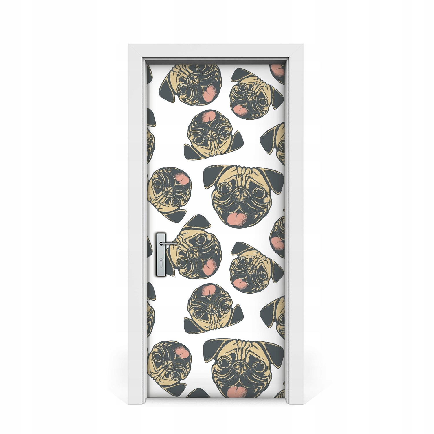 

Naklejka na drzwi okleina Mopsy 85x205