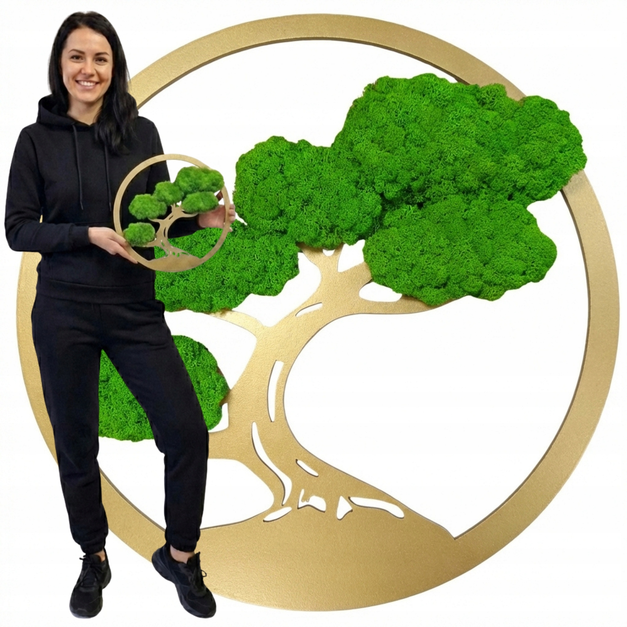 Strom Z Mechu chrobotka Obraz živý mech Reniferový Bonsai Dekorace