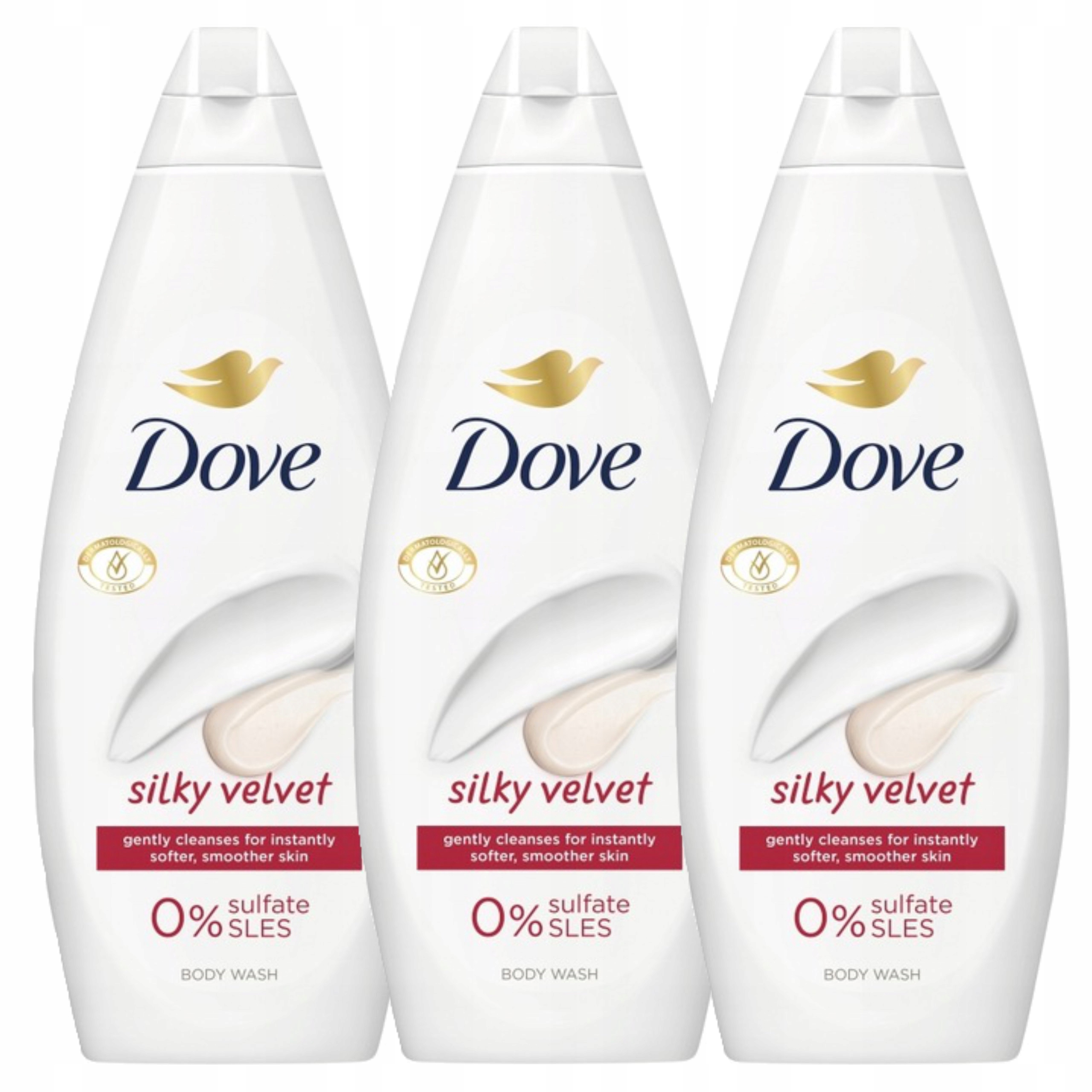 Dove Essential Sprchový Gel Pro Ženy Silky Velvet 720 ML X3