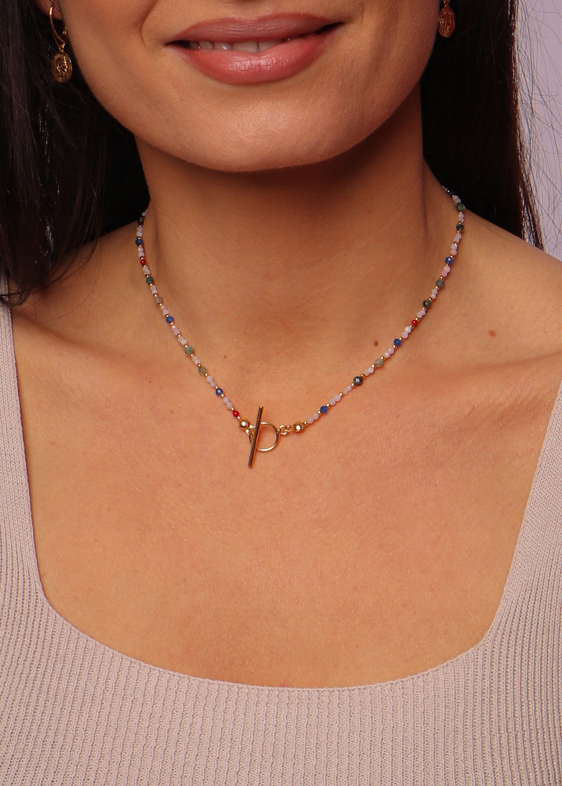 Náhrdelník Znamení Zvěrokruhu Rak Přírodní kameny Toggle