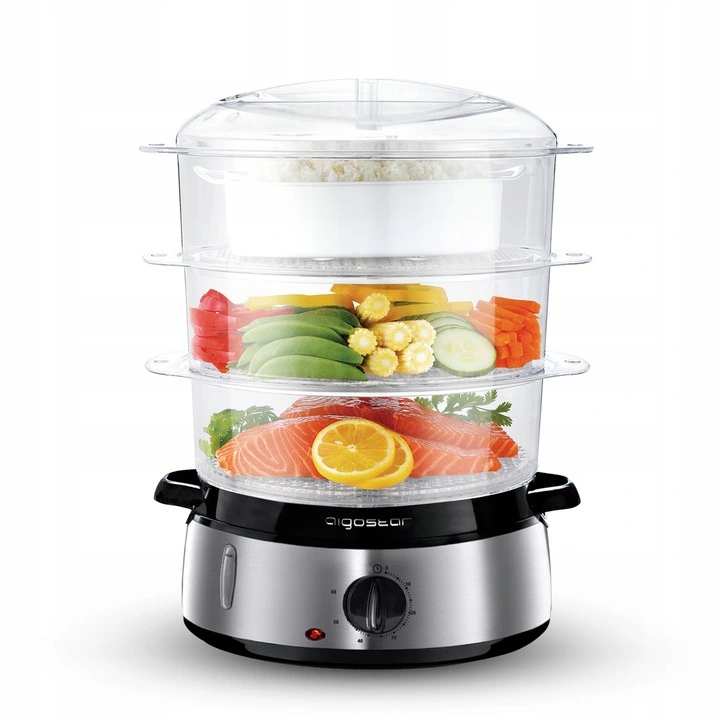 Elektrický Pařní Hrnec Pro Vaření V Páře Aigostar 800W 9L Časovač Ocelový