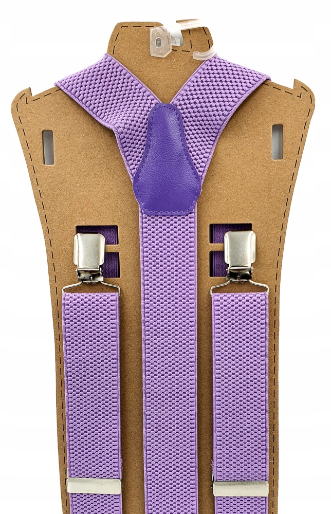 Fioletowa wrzosowa jednokolorowe szelki męskie