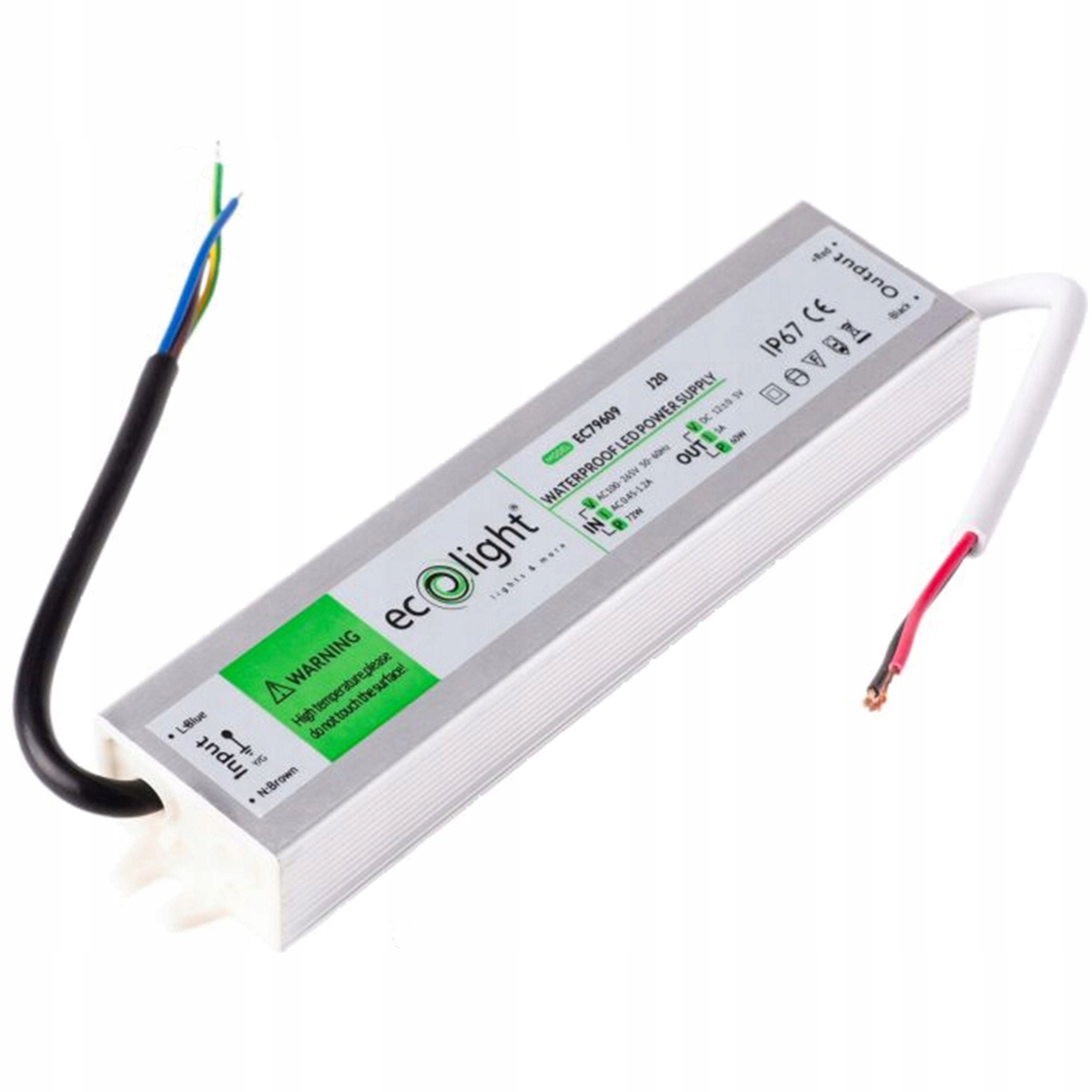 Zasilacz do Taśma Led Taśm 12V 60W Wodoodporny Hermetyczny IP67