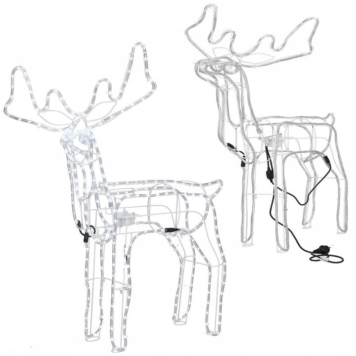 RENIFER LED ŚWIECĄCY OZDOBA ŚWIĄTECZNA ZEW LAMPKI BIAŁY ZIMNY Długość (cm) 100 cm