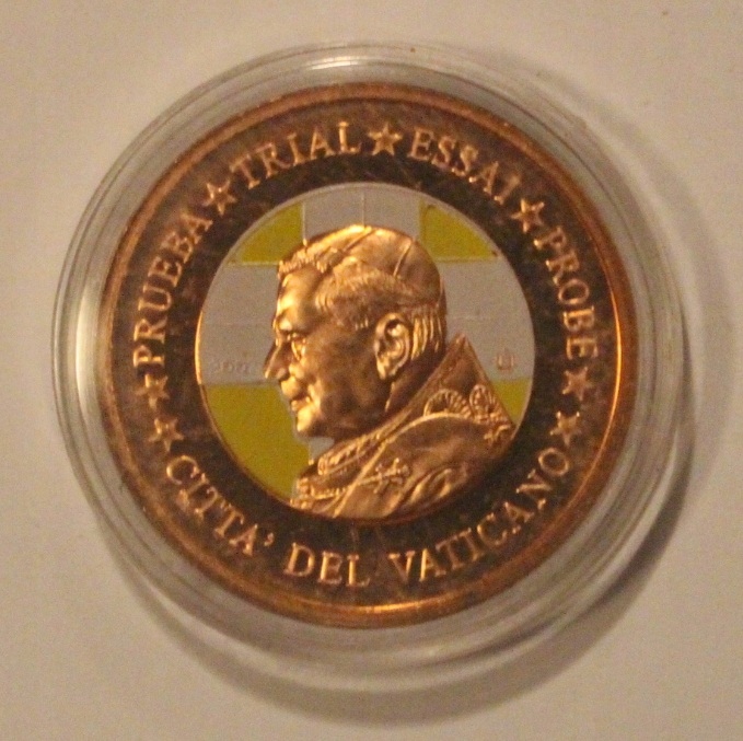 WATYKAN 2007 2 EURO CENT - CENTY BENEDYKT XVI - SPECIMEN - PRÓBA - KOLOR