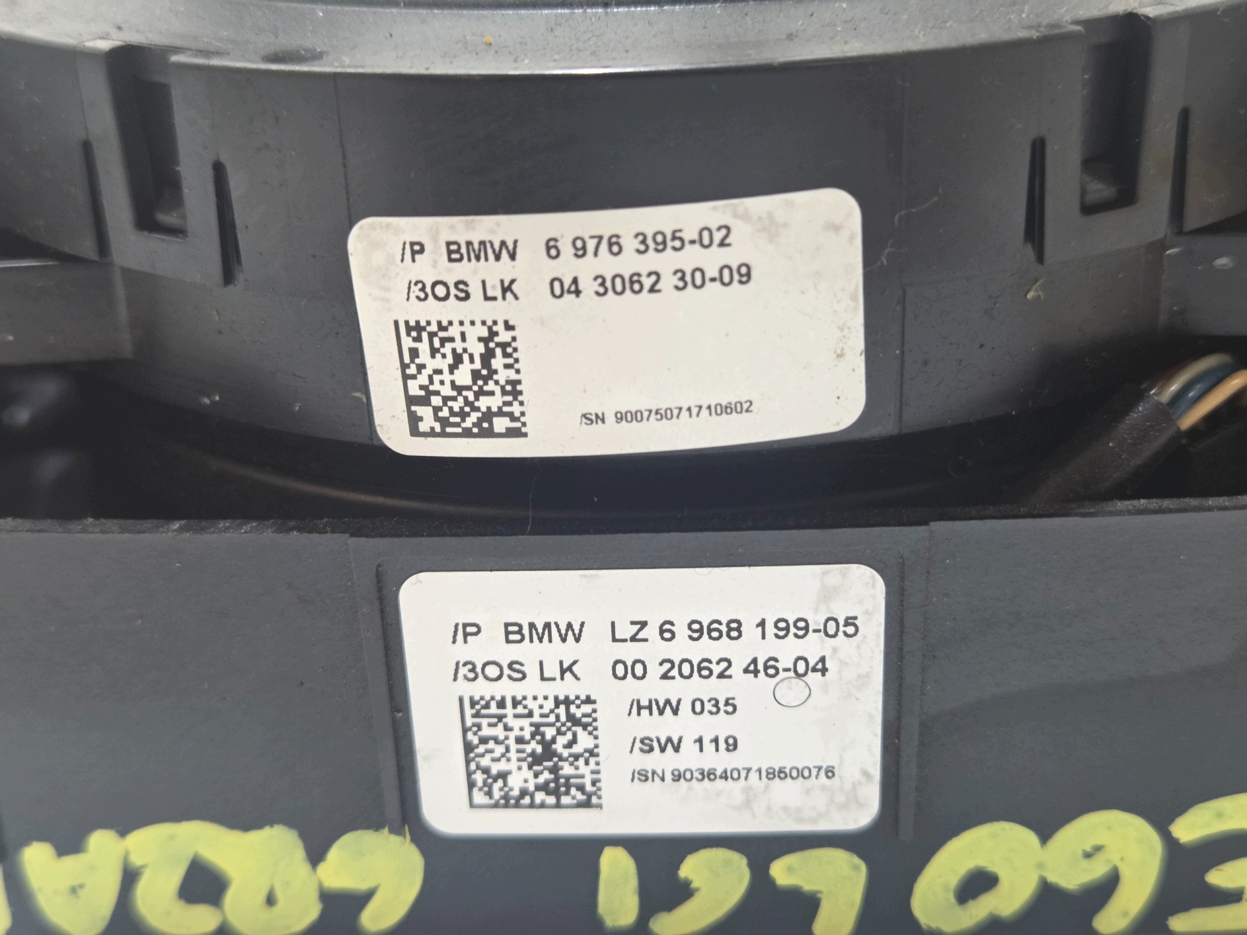 commande levier commodo sous volant BMW E60 6968195 chauffant