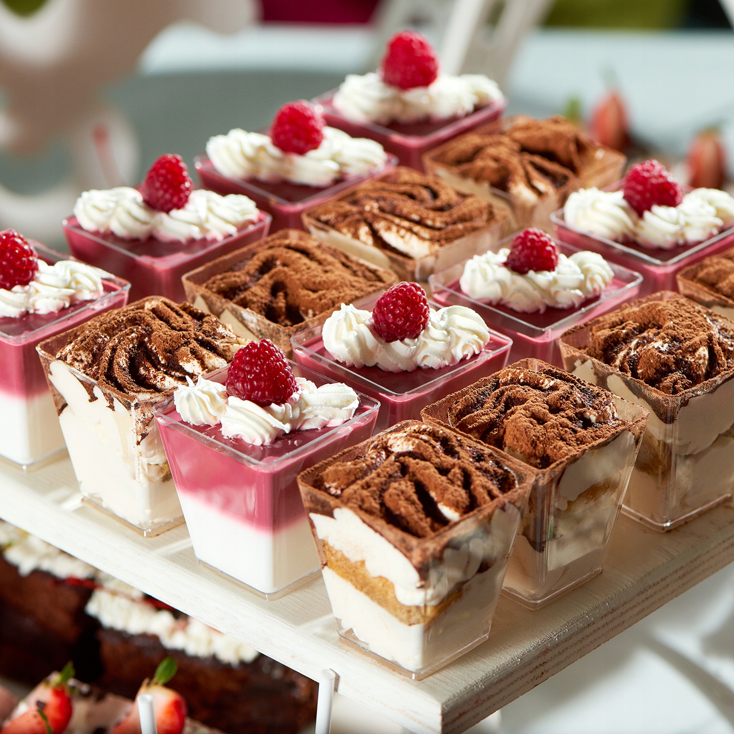 Pucharki do Deserów Kwadratowe 120ml 50szt Deser Stan opakowania oryginalne