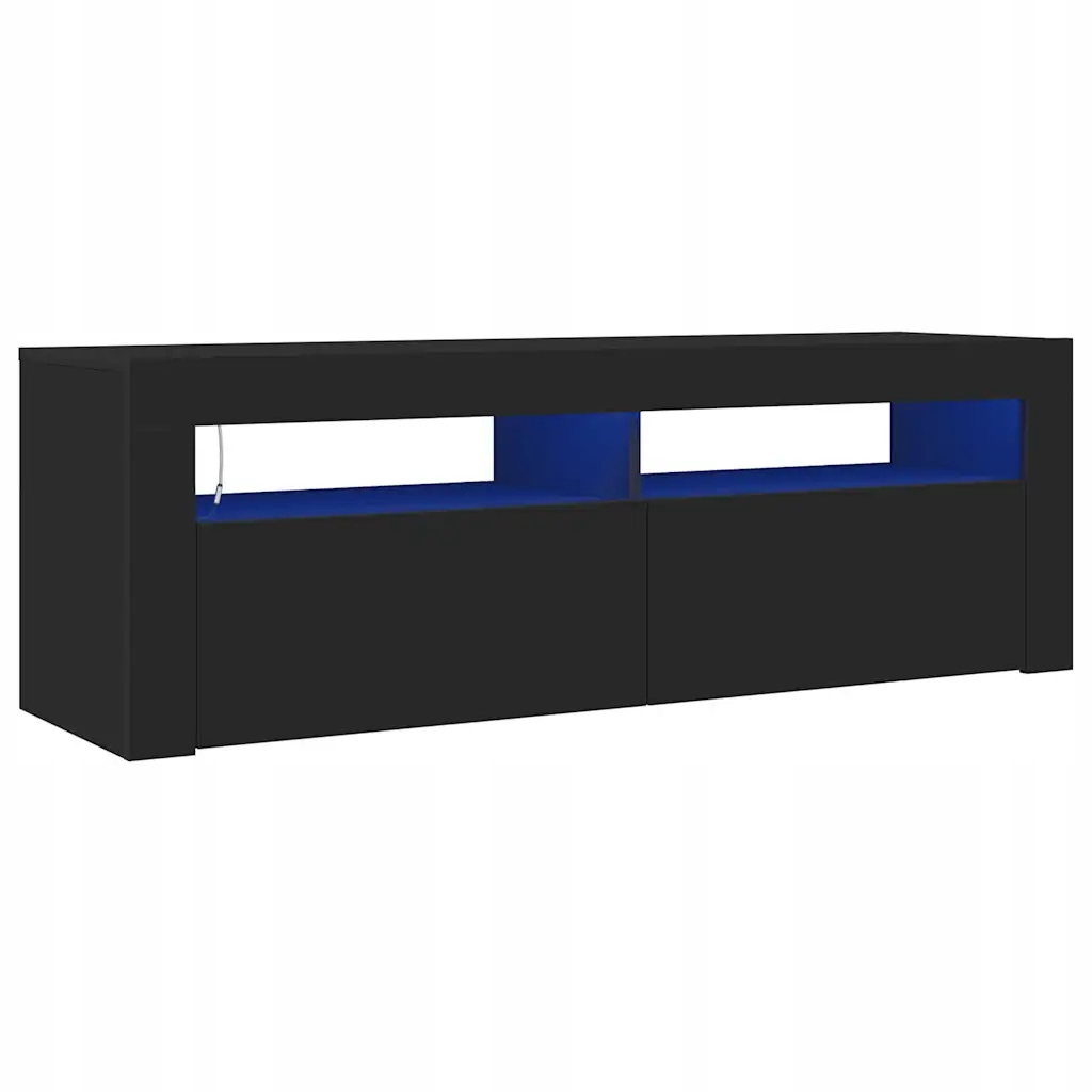 Rtv skříňka s Rgb Led osvětlením, černá, 120 x 35 x 40 cm