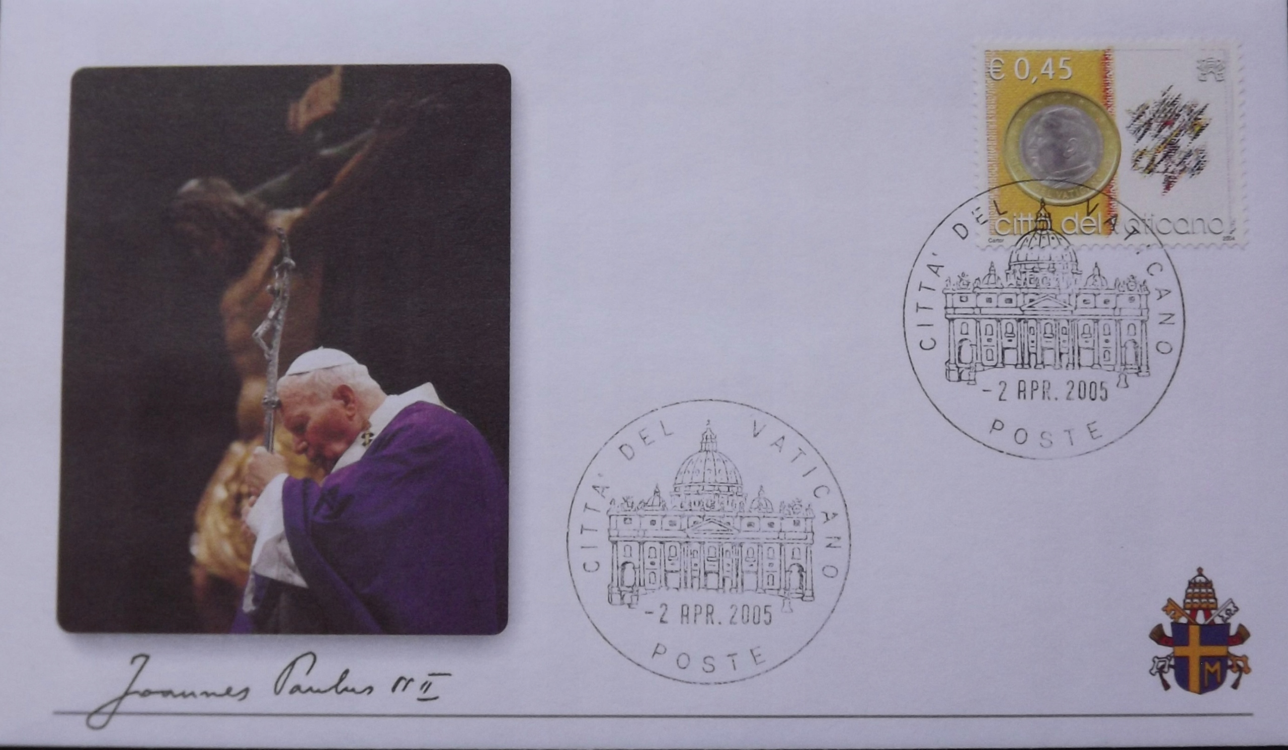 FDC Koperta , Papież Jan Paweł II 2. APRIL. 2005 st. UNC-