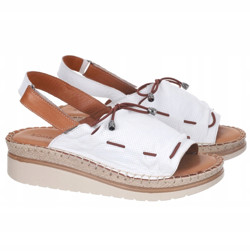 Dámské sandály Bombonella 2T-V10.066 White-tan bílé Kůže VEL.39