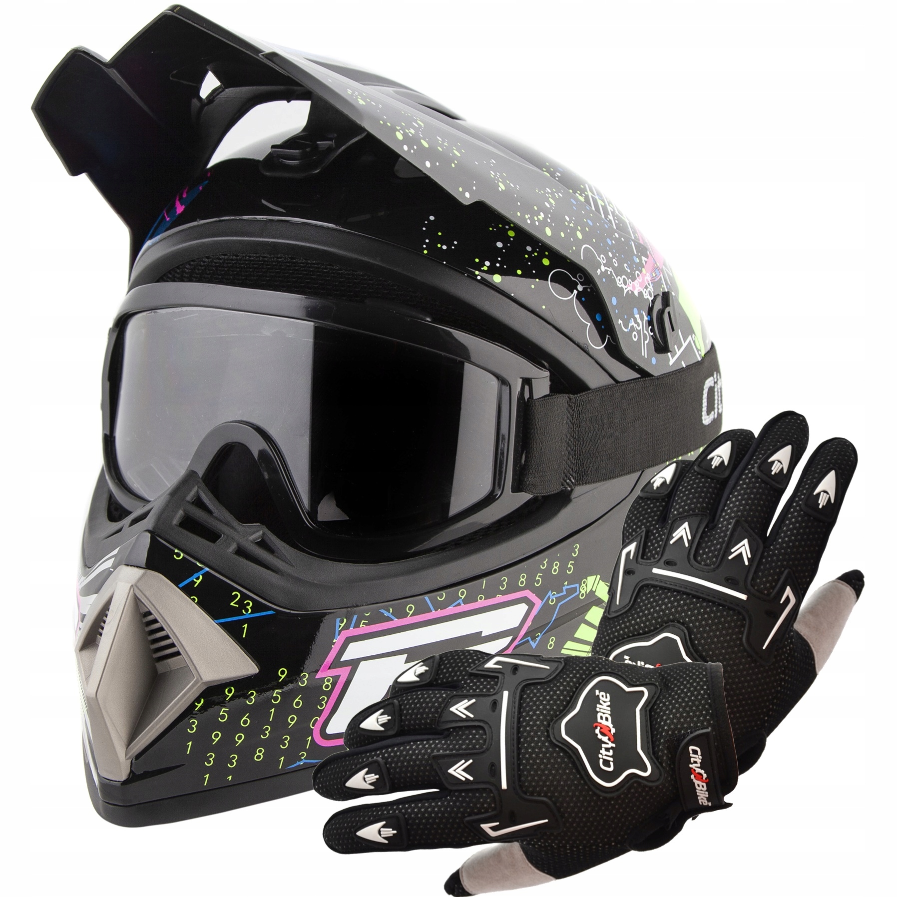 

Kask Crossowy Lekki Enduro Quad XL +gogle+rękawice