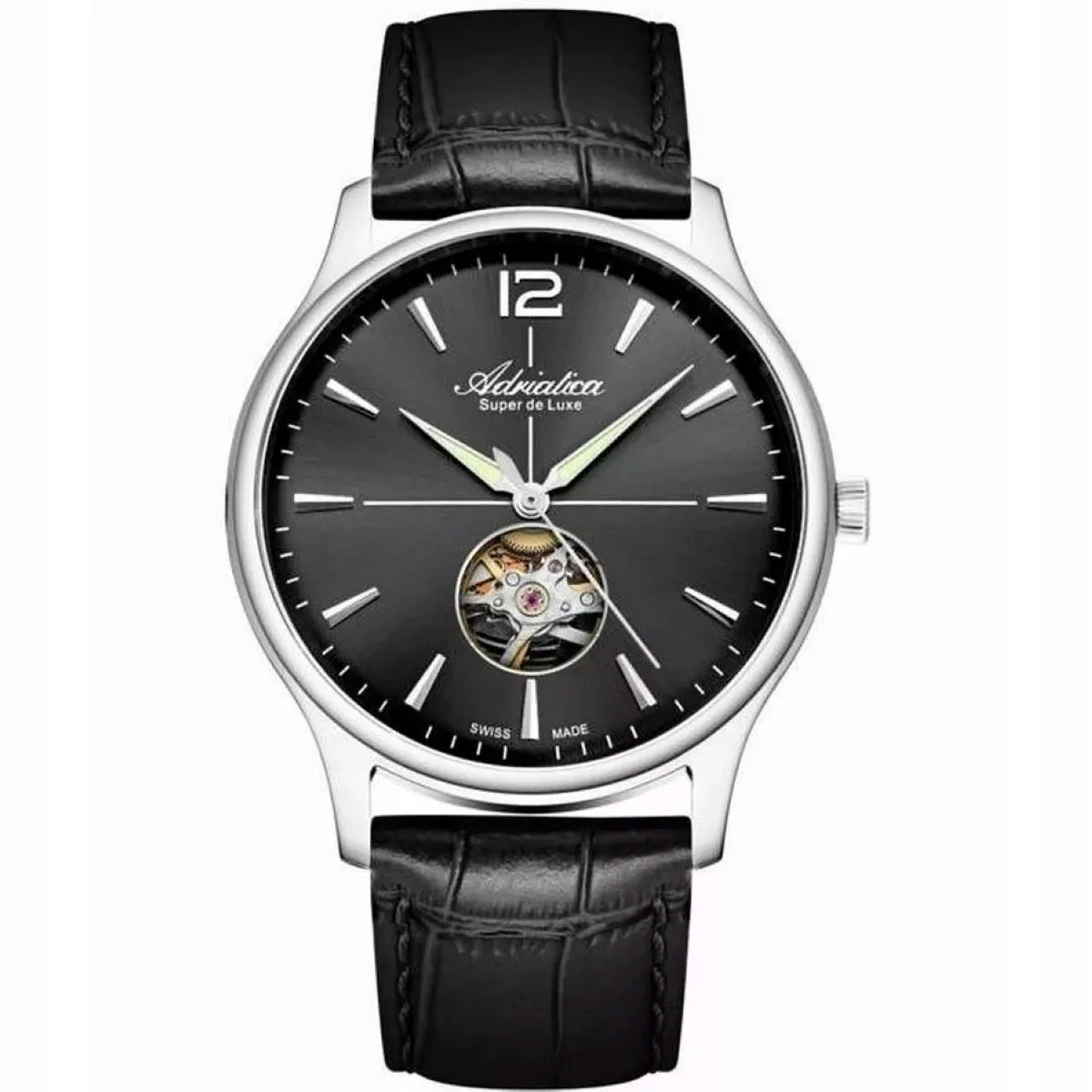 Adriatica Pánské Hodinky Automatic de Luxe stříbrné s páskem
