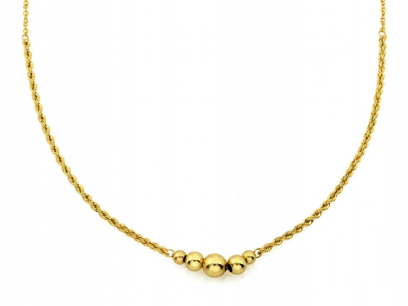 Zlatý náhrdelník 585 řetízek korda s kuličkami 45 cm rolo kuličky 1.69 g 14 kt