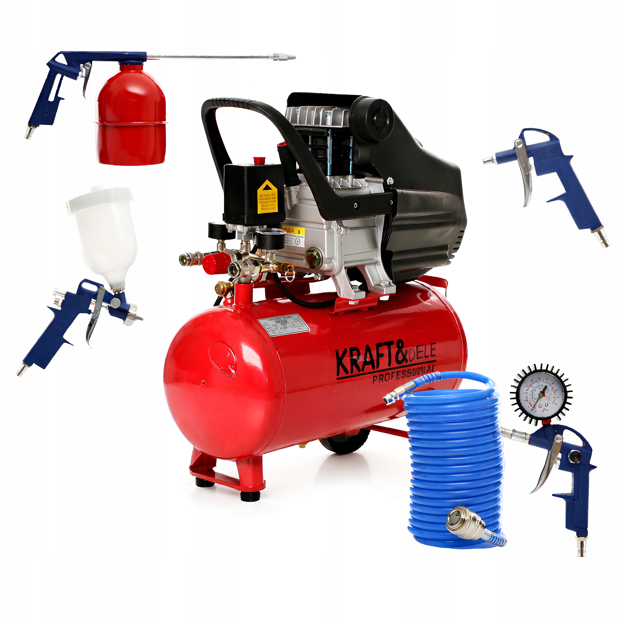 Olejový Kompresor 24L 8BAR Pneumatická Súprava 8v1 KD400