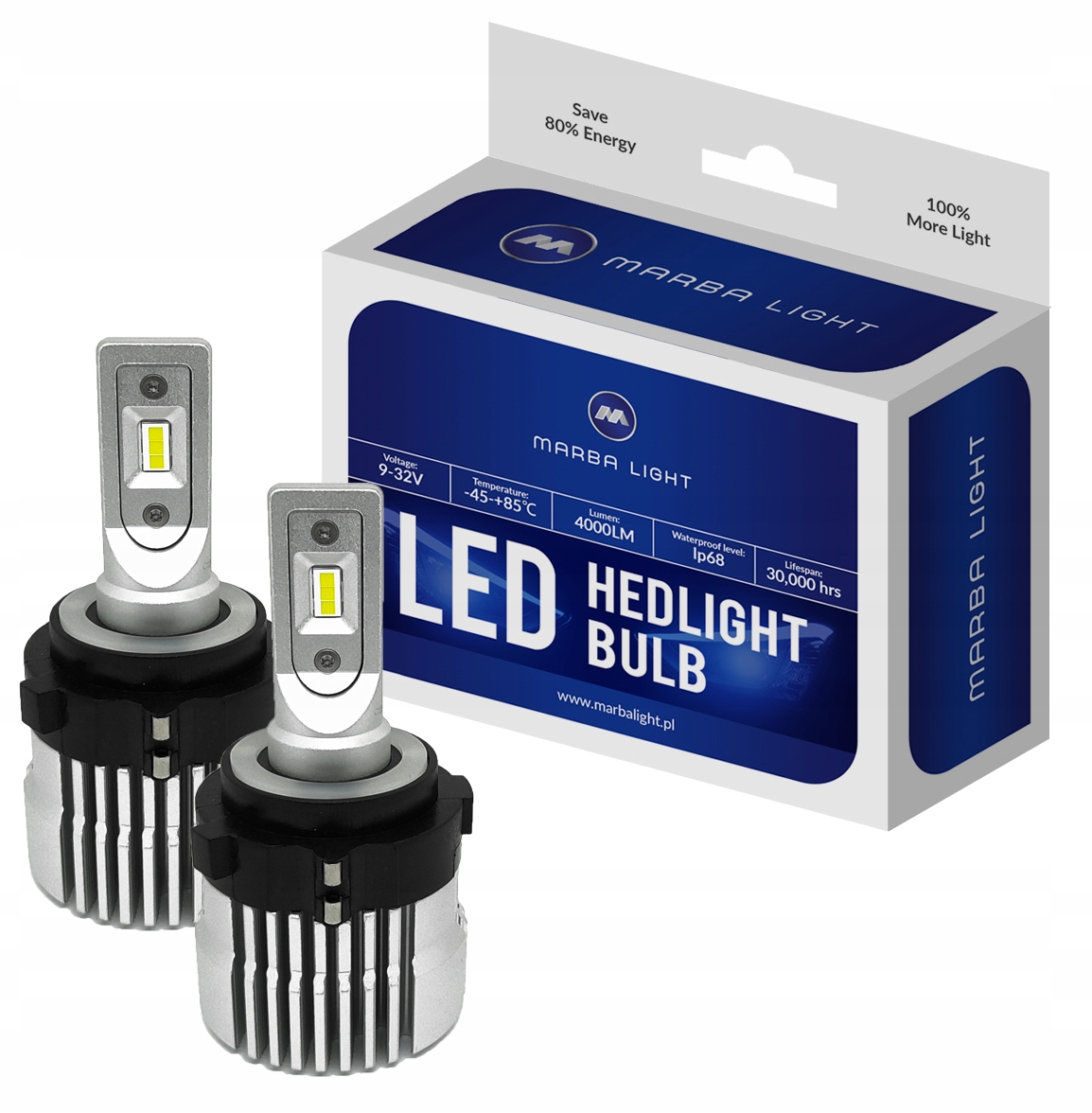 Žiarovky H7 Led Homologácia Golf silné Biele Svetlo Bez Chýb