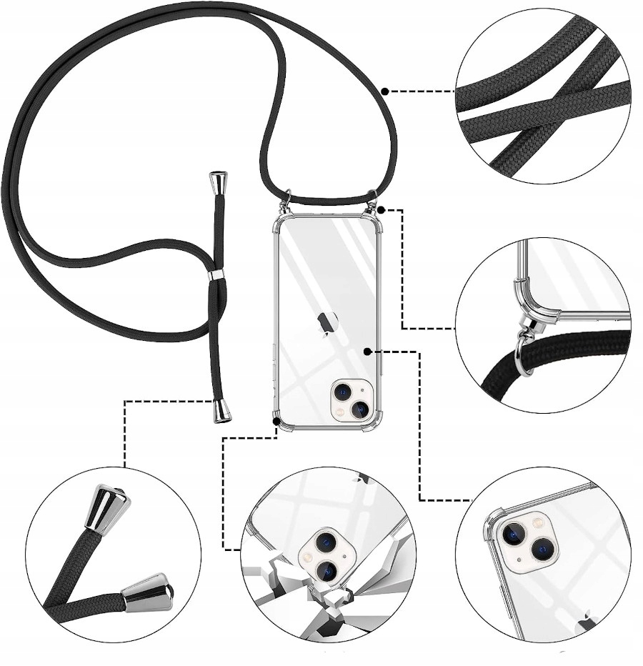 Etui do IPhone 13 CROSSBODY + SMYCZ SZNUREK Typ plecki