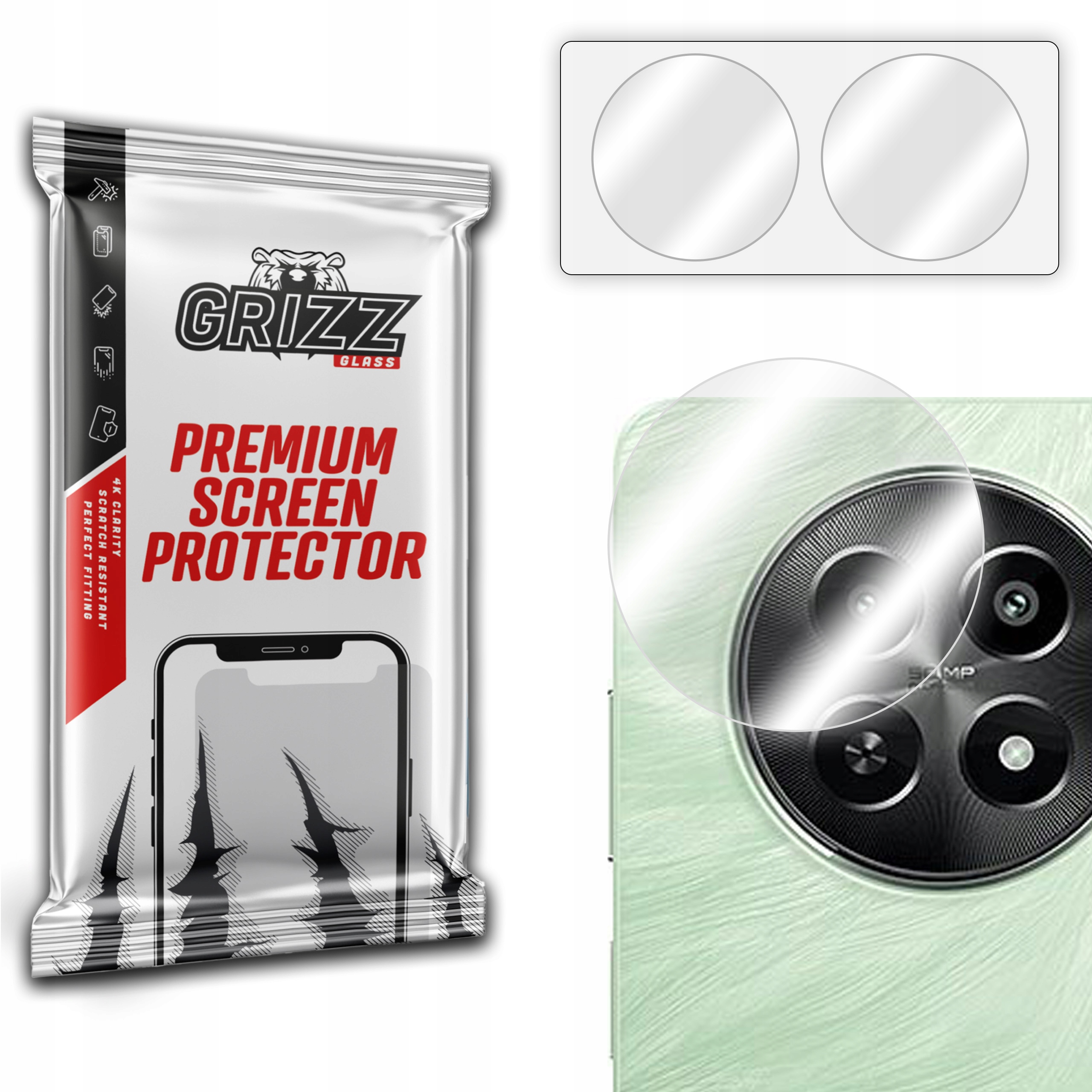 2-PAK Hybrydowe szkło ochronne na aparat do Realme Narzo N65