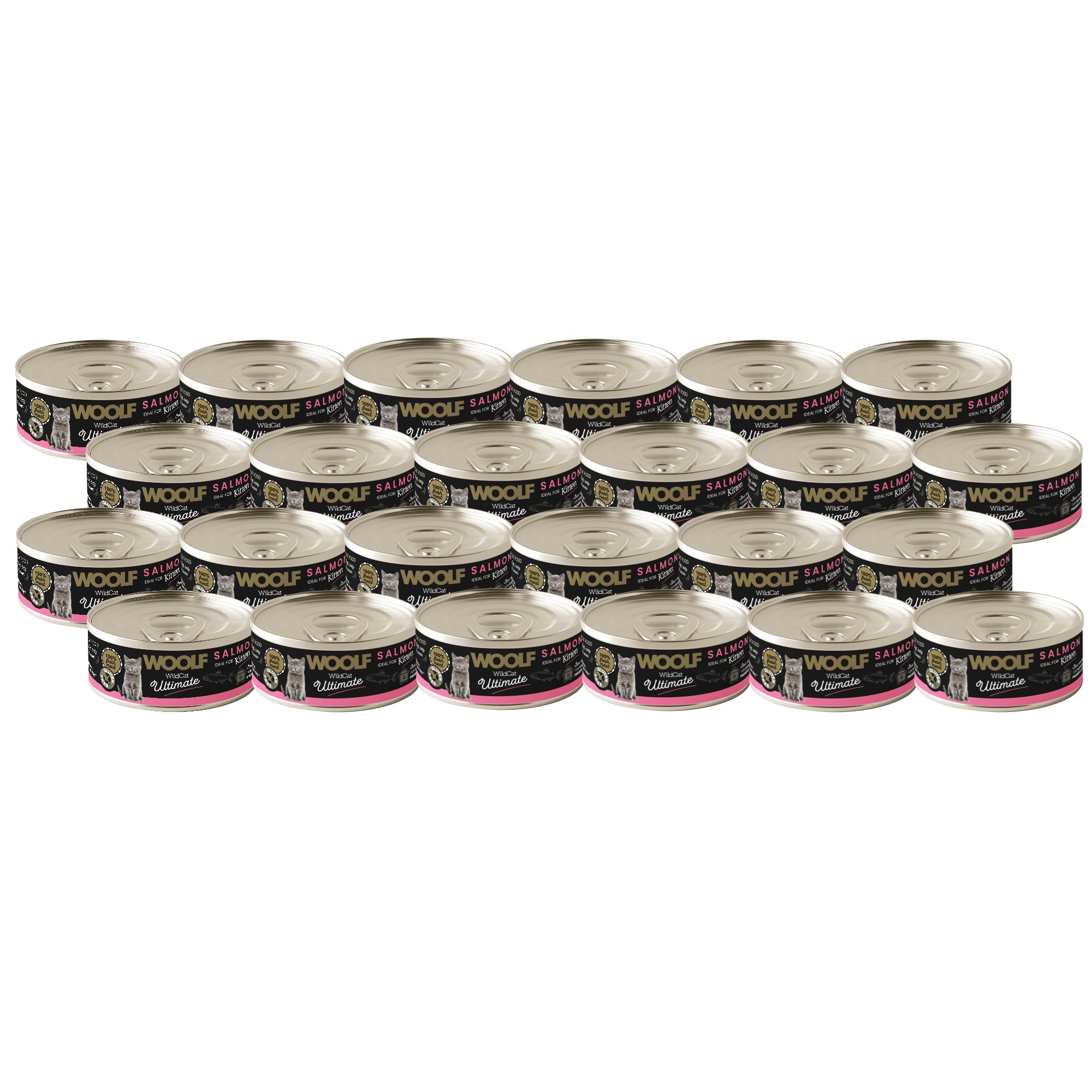 Levně Woolf Wild Cat Ultimate Kitten Salmon Krmivo pro koťata Losos 24PAK