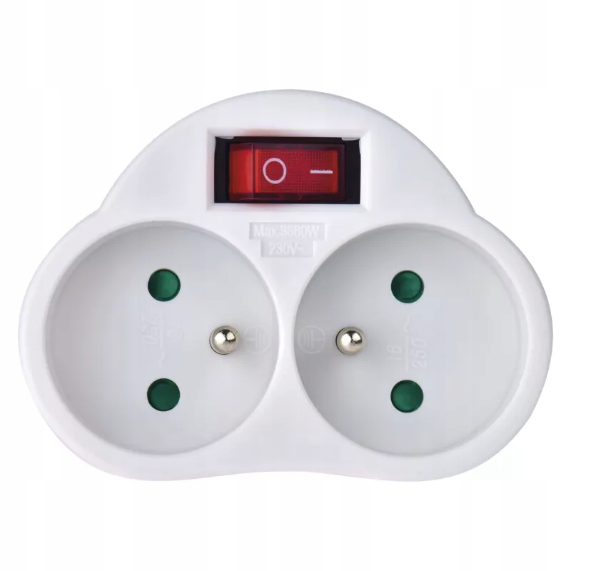 

Rozgałęźnik 2x z wyłącznikiem P0062 230V max 3680W