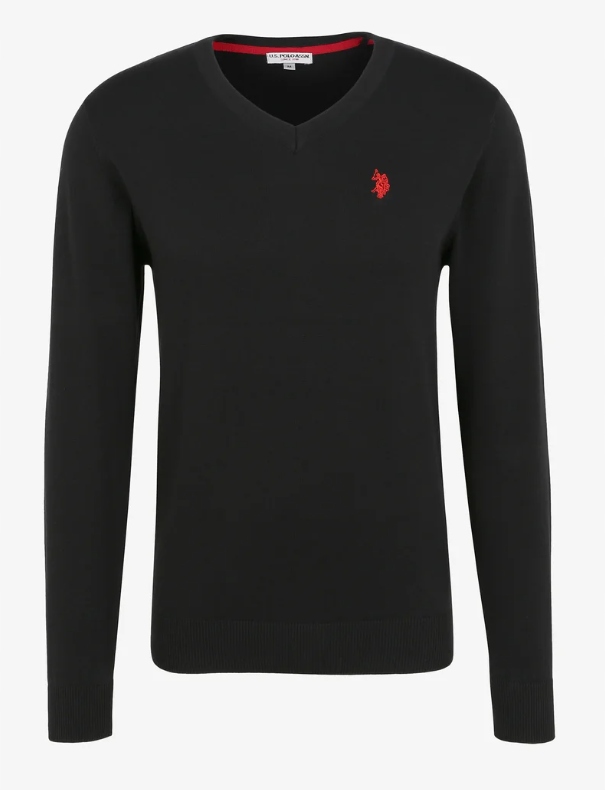 U.s. Polo Assn. pánský svetr v-neck černý r.XXL