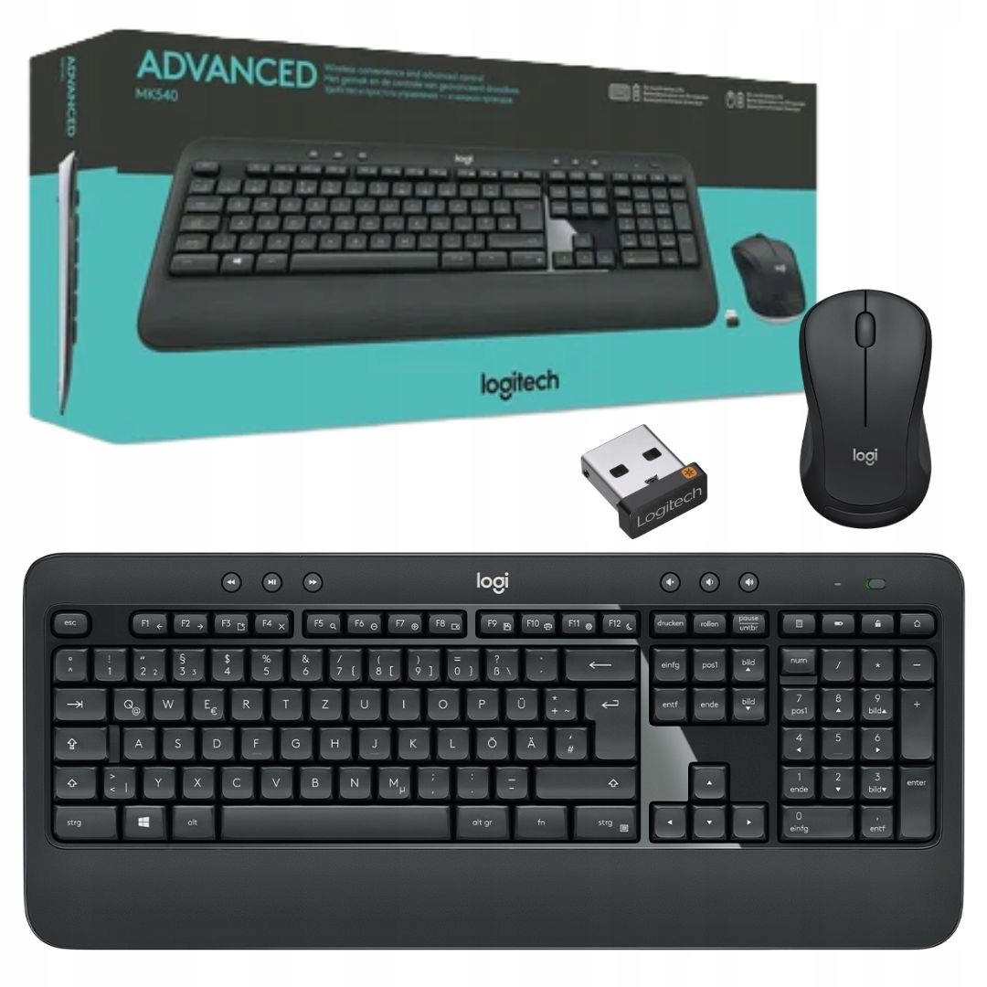 Klawiatura Bezprzewodowa Myszka Logitech Advanced MK540 Niemiecka Qwertz