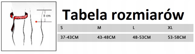 OPASKA ELASTYCZNA ORTEZA ŚCIĄGACZ STABILIZATOR STAWU KOLANOWEGO KOLANA NOGI Rozmiar XXL