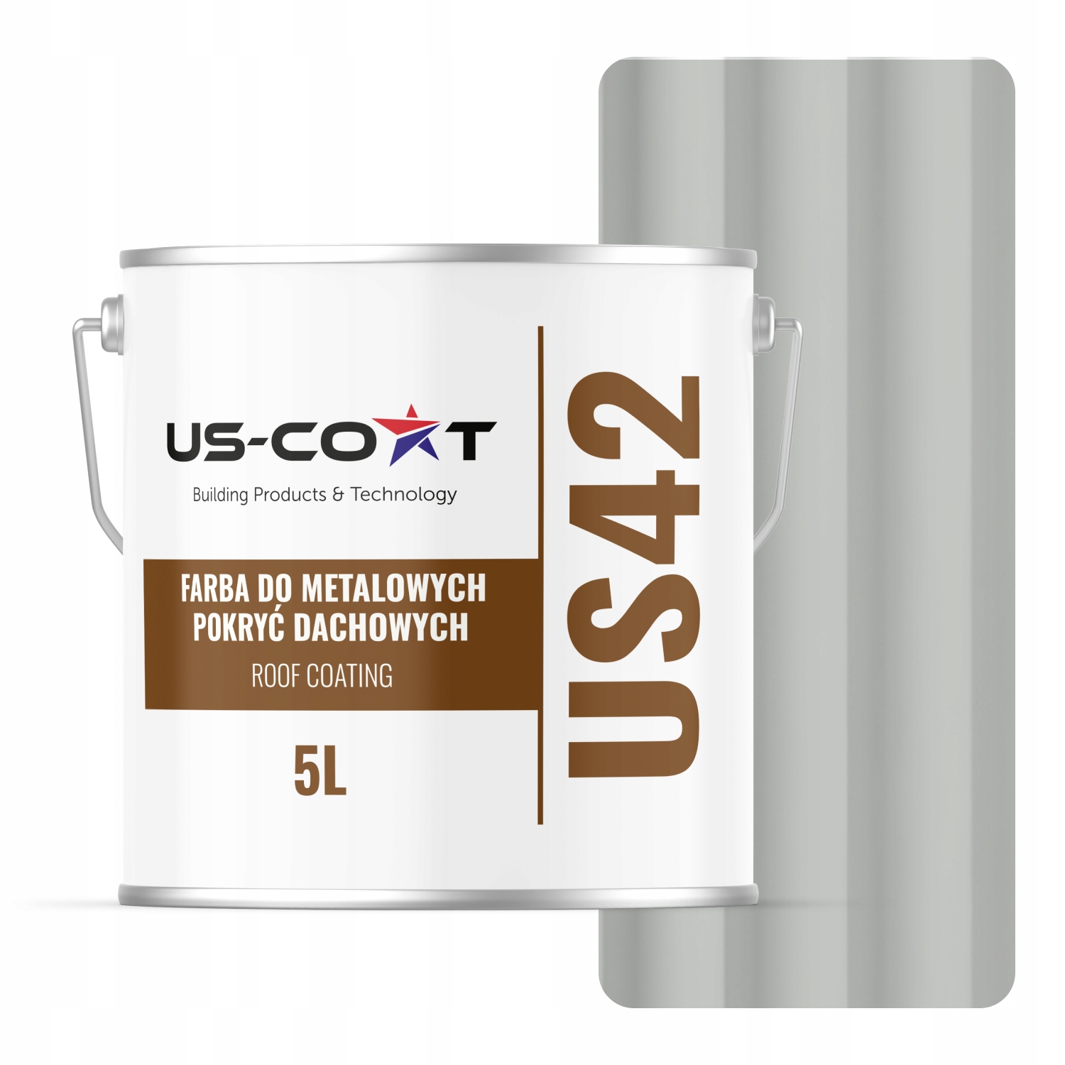 Farba Na Kovové Strechy, Oceľ, Šedá, Svetloružová, 7035 5 L, Matná