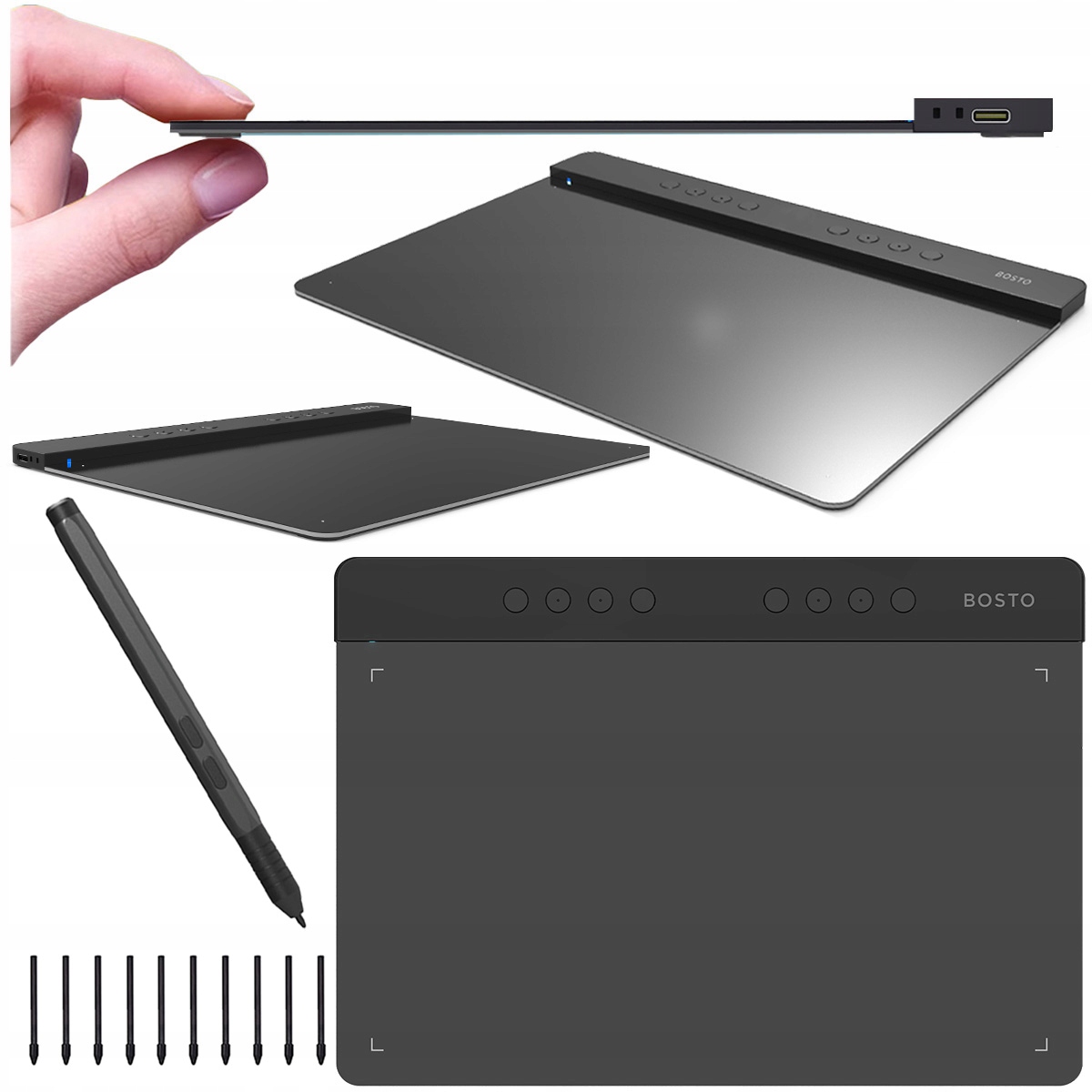 PROFESJONALNY Tablet graficzny z piórem 16384 BOSTO T640K