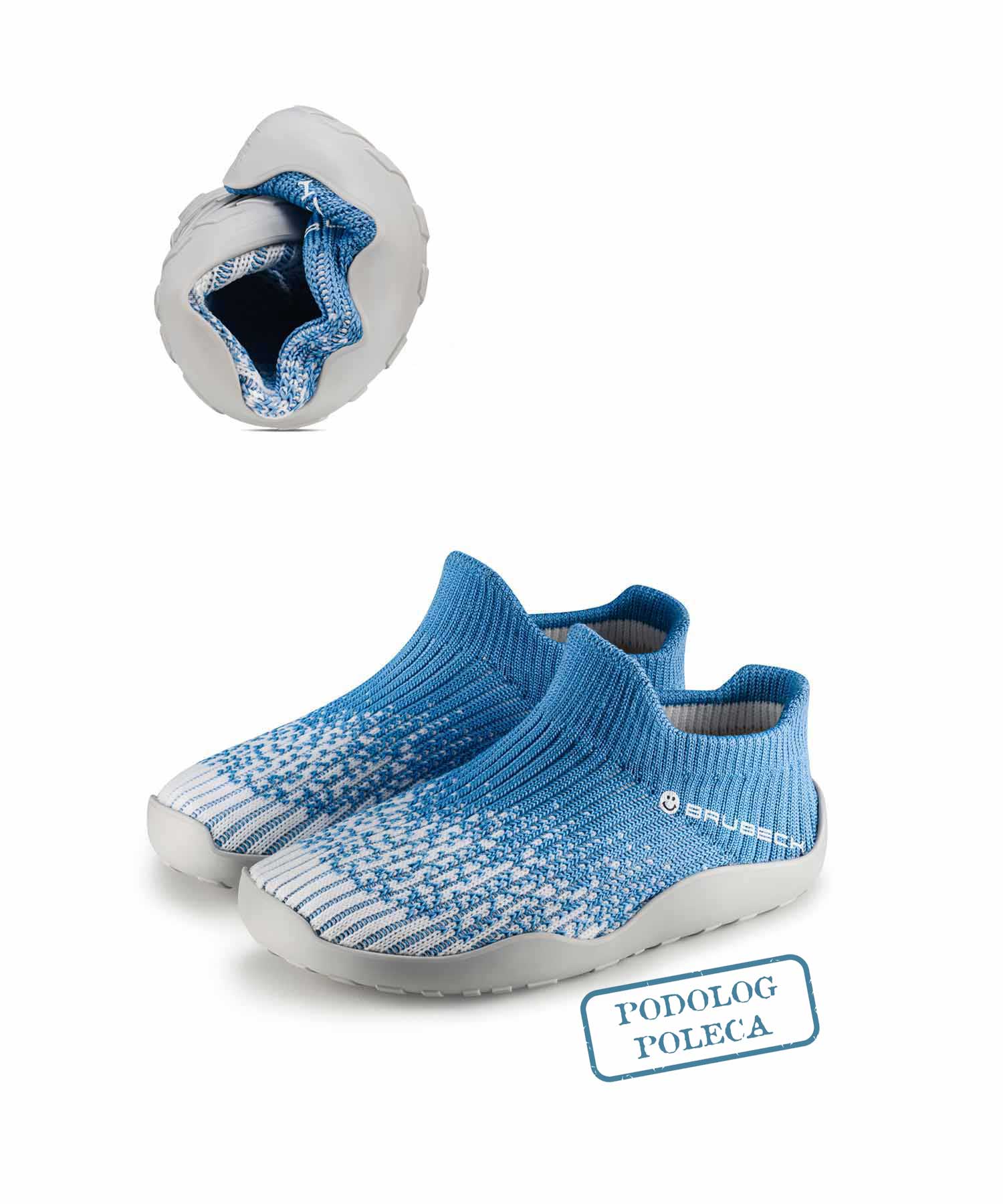 Dziecięce buty minimalistyczne Brubeck Barefoot niebieski/szary 28