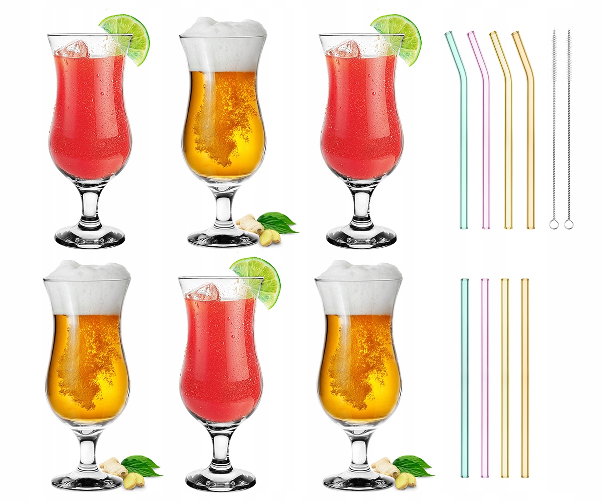 

6x Kieliszek Koktajlowy 420 ml 8x Rurki Szklane