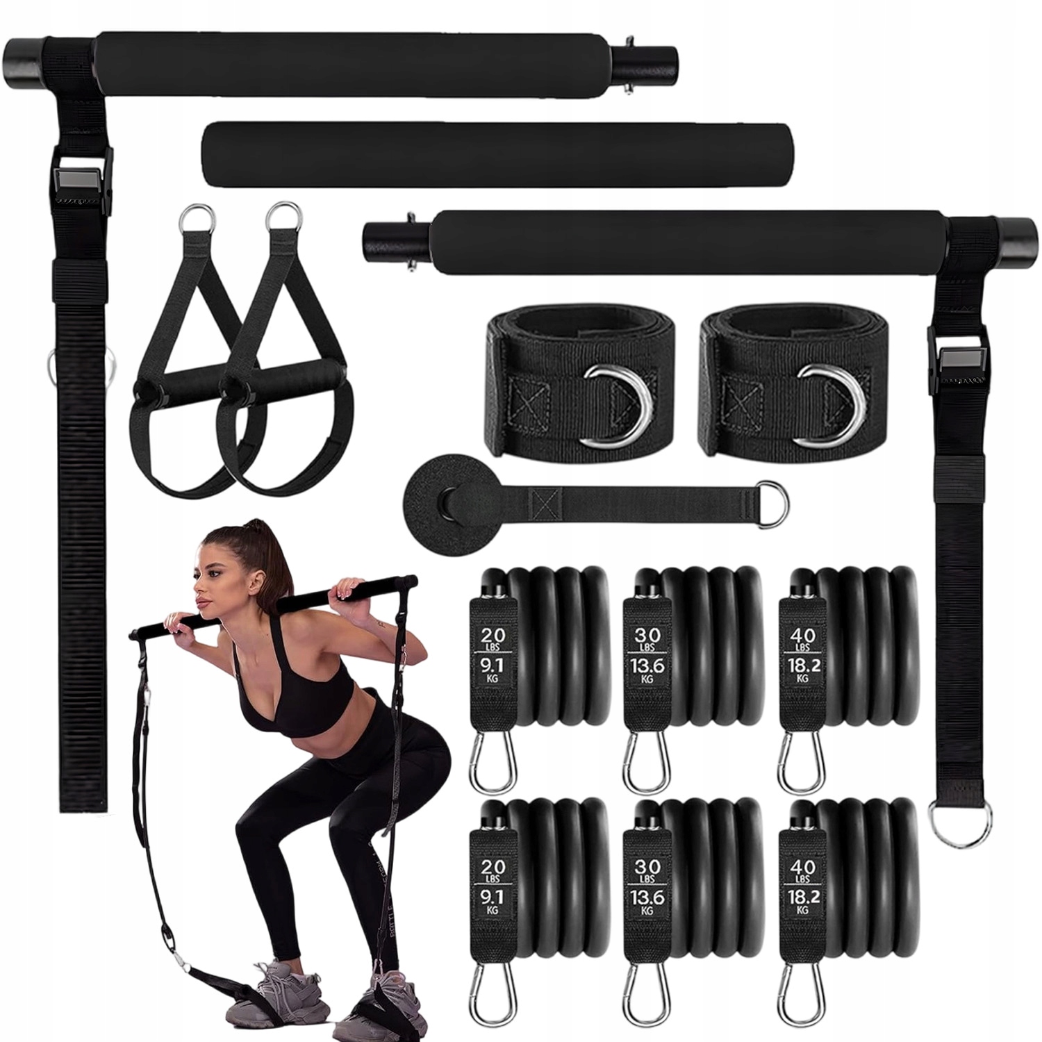 Hrazda Pro Fitness Pilates Set Gumy Odporové Břicho Záda